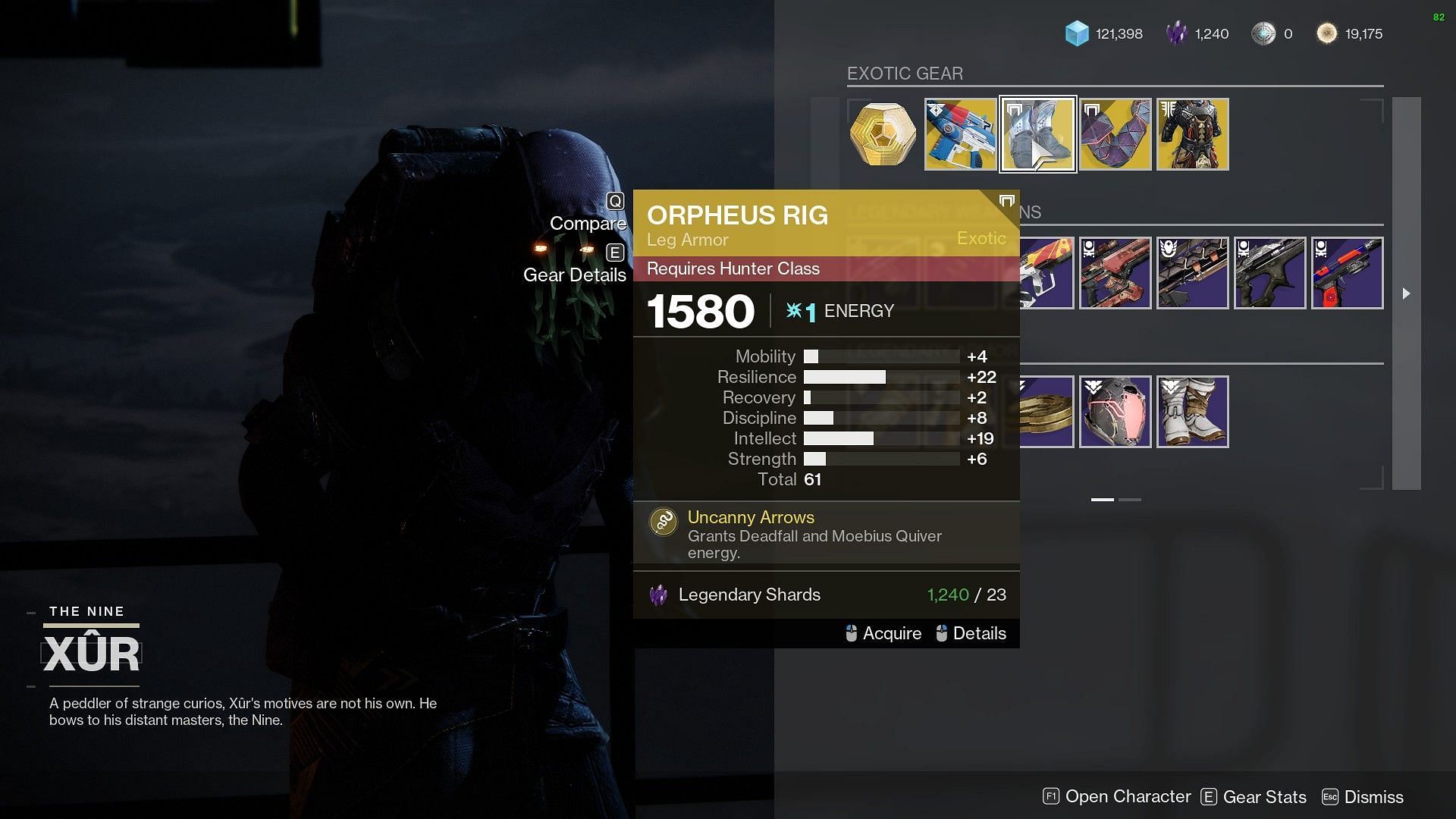 Orpheus Rig for sale this week at Xur (Image via Destiny 2)