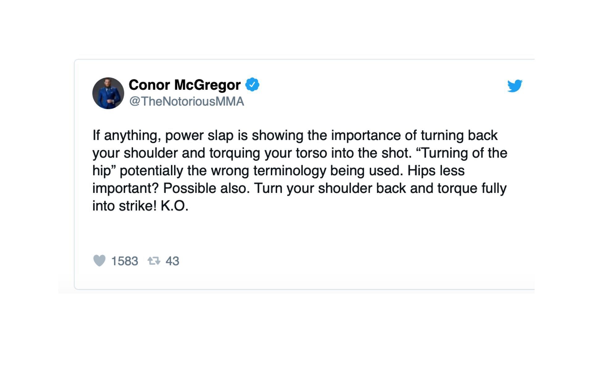 Screenshot from @TheNotoriousMMA on Twitter