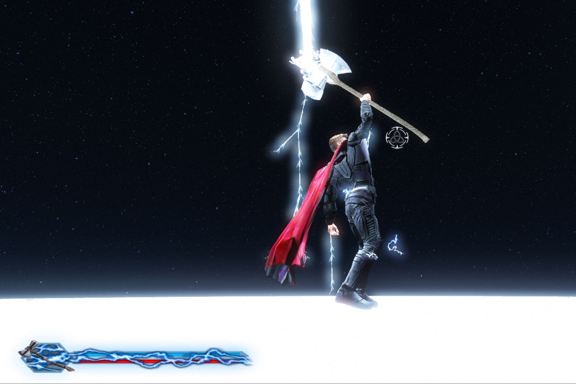 The mighty Thor with the Stormbreaker as seen in the mod (Image via GTA5-Mods)