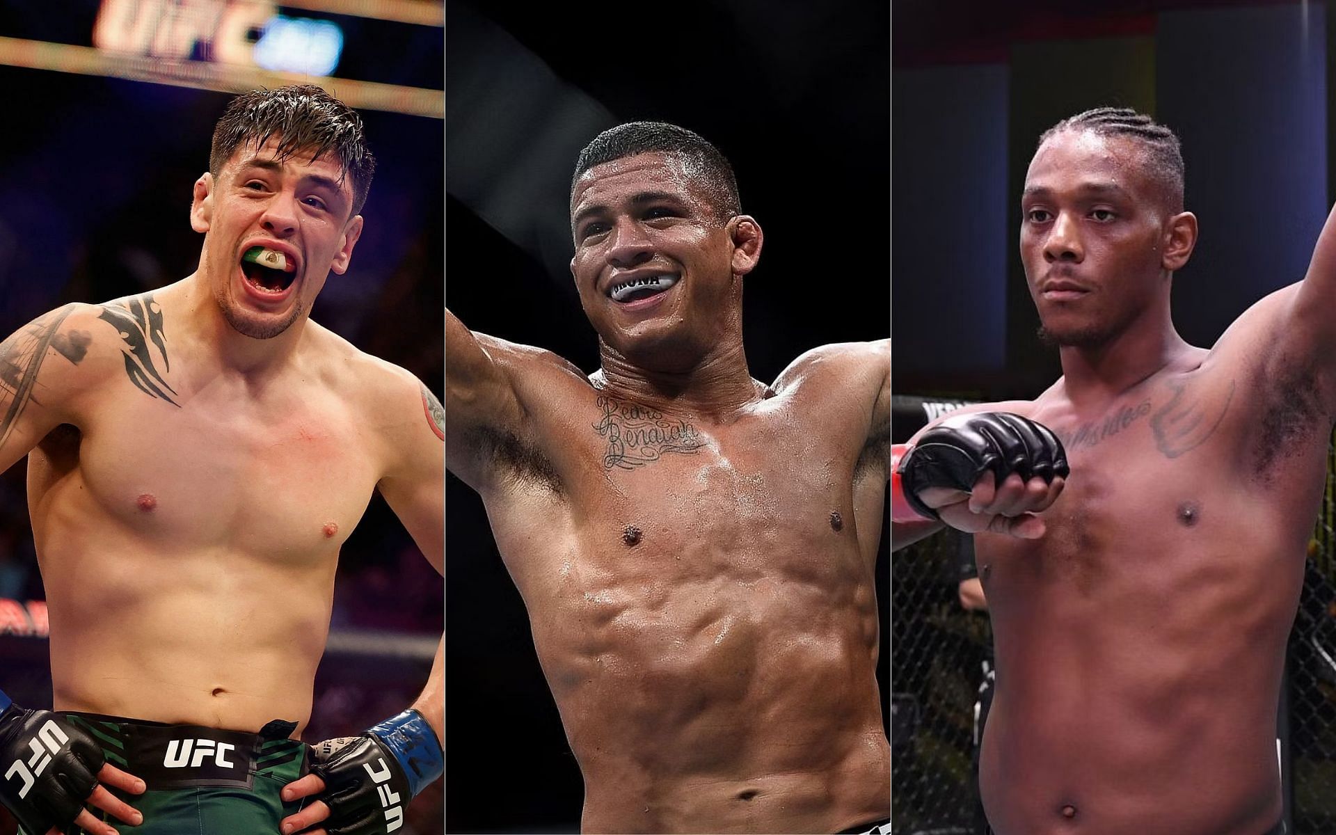 Who should be next for Brandon Moreno (left), Gilbert Burns (centre) and Jamahal Hill (right)?