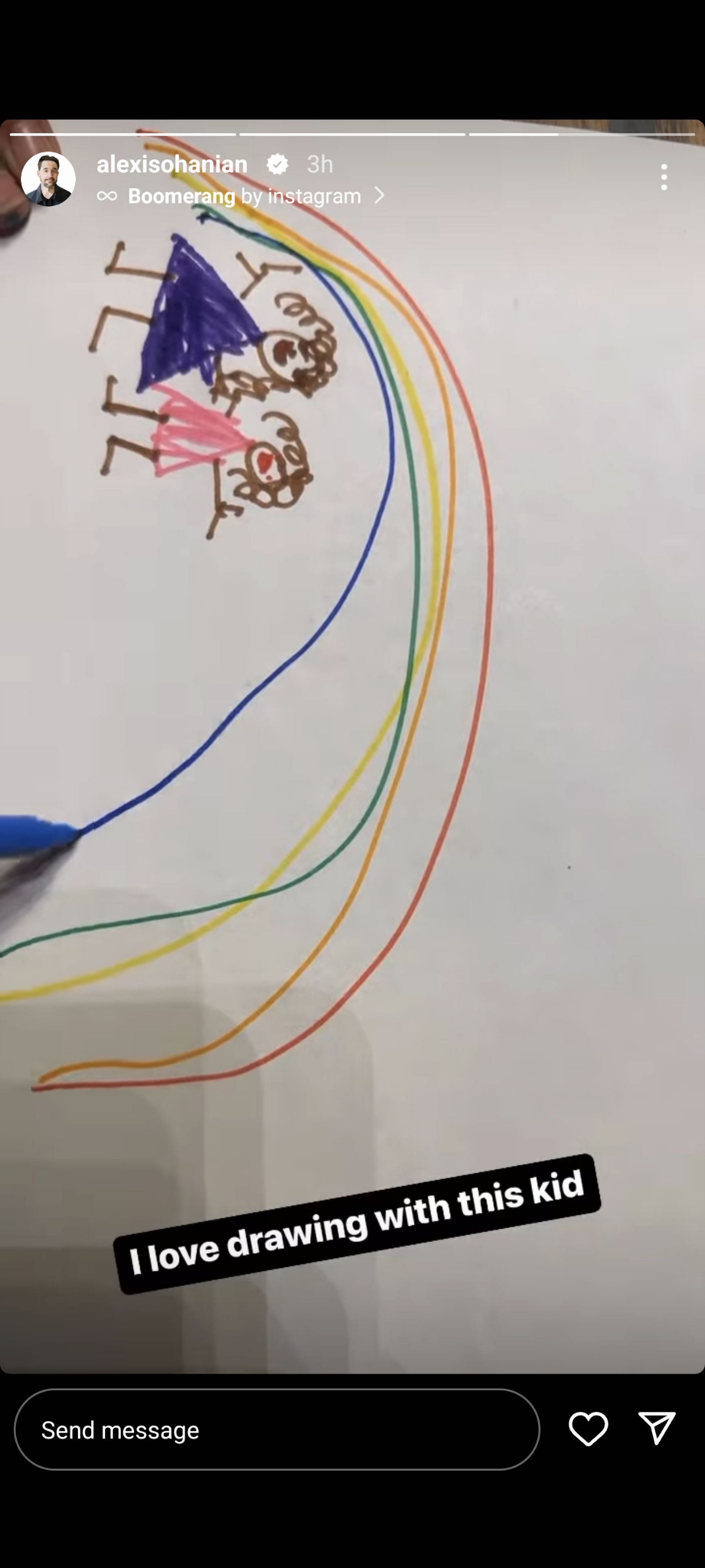 Alexis Ohanian shares a video of Olympia drawing.