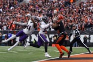 Ja'Marr Chase catches pass versus Ravens Sunday
