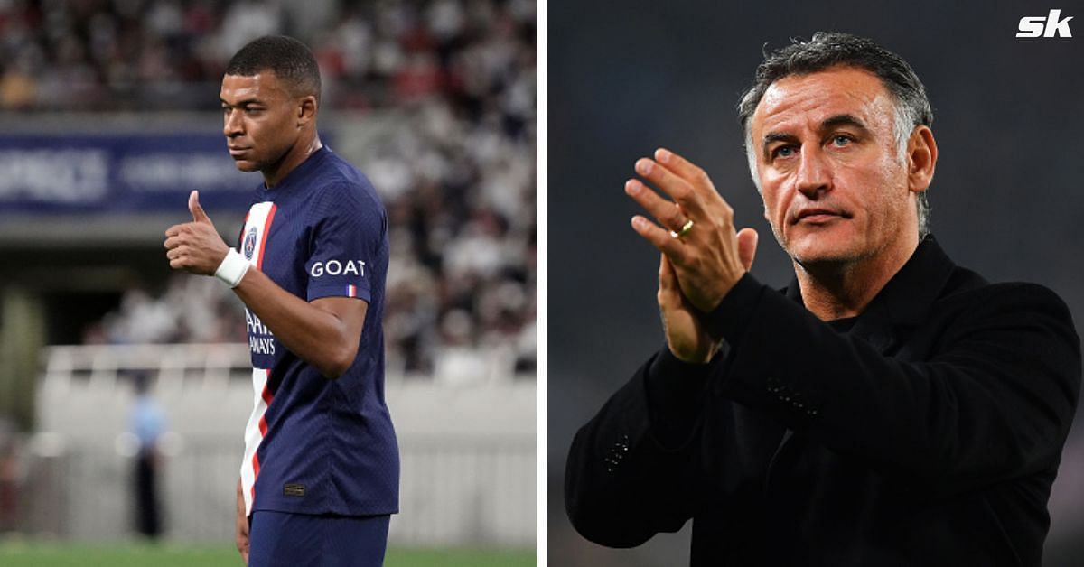 [L-to-R] Kylian Mbappe and Christophe Galtier.