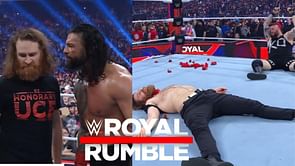 33-year-old star reacts to Roman Reigns' vicious beatdown on Sami Zayn at WWE Royal Rumble 2023