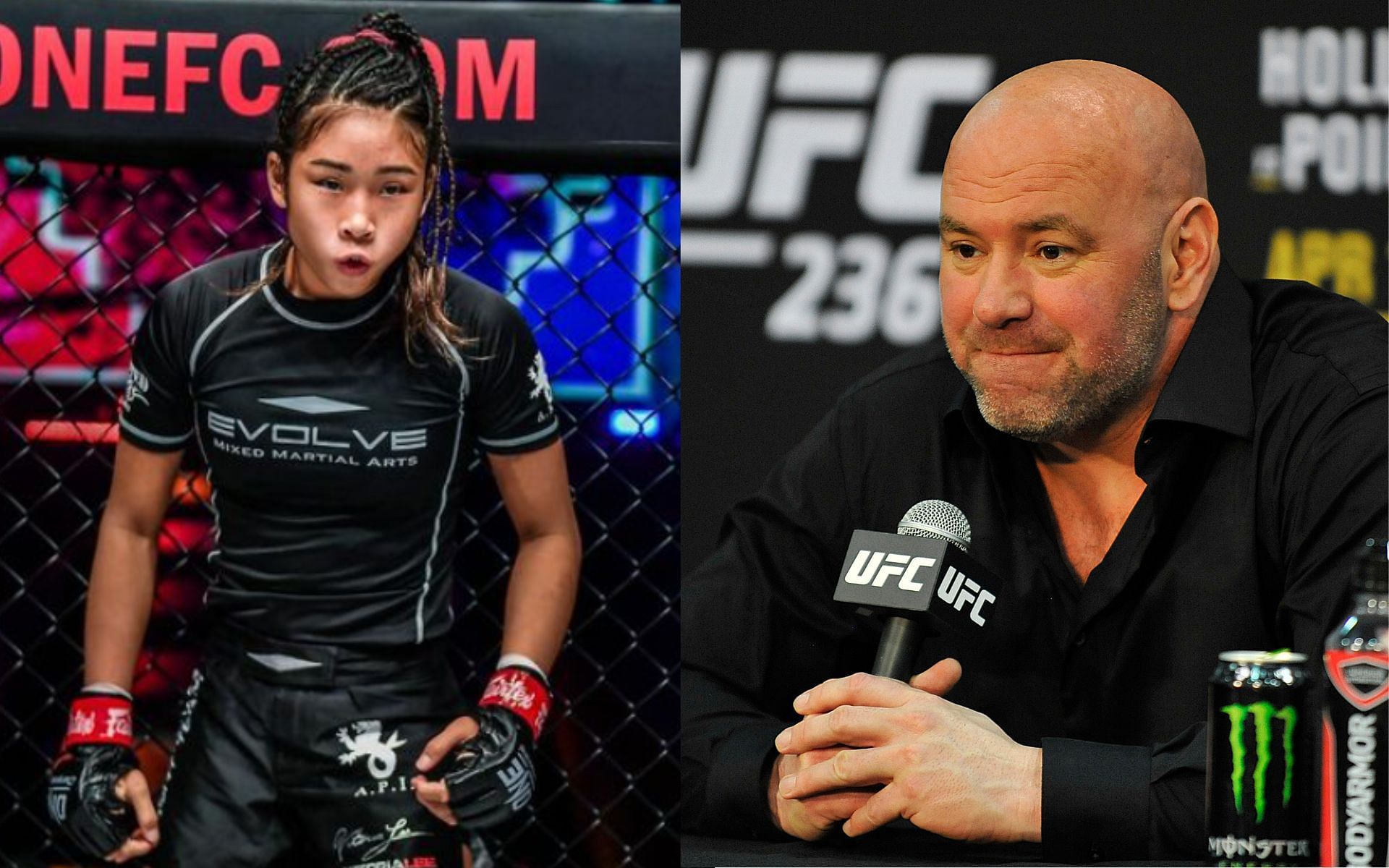 Victoria Lee (left) and Dana White (right). [Images courtesy: left from Instagram @victorialee.mma and right from Getty Images]