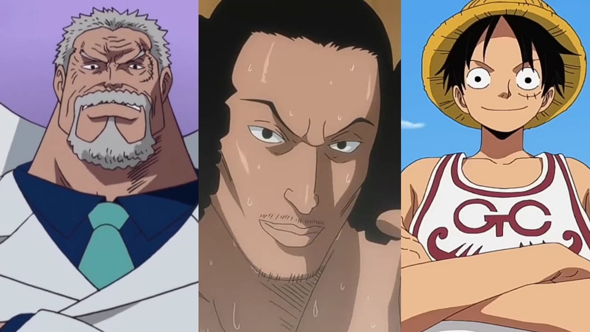 Garp, Aokiji, and Luffy (Image via Toei Animation)