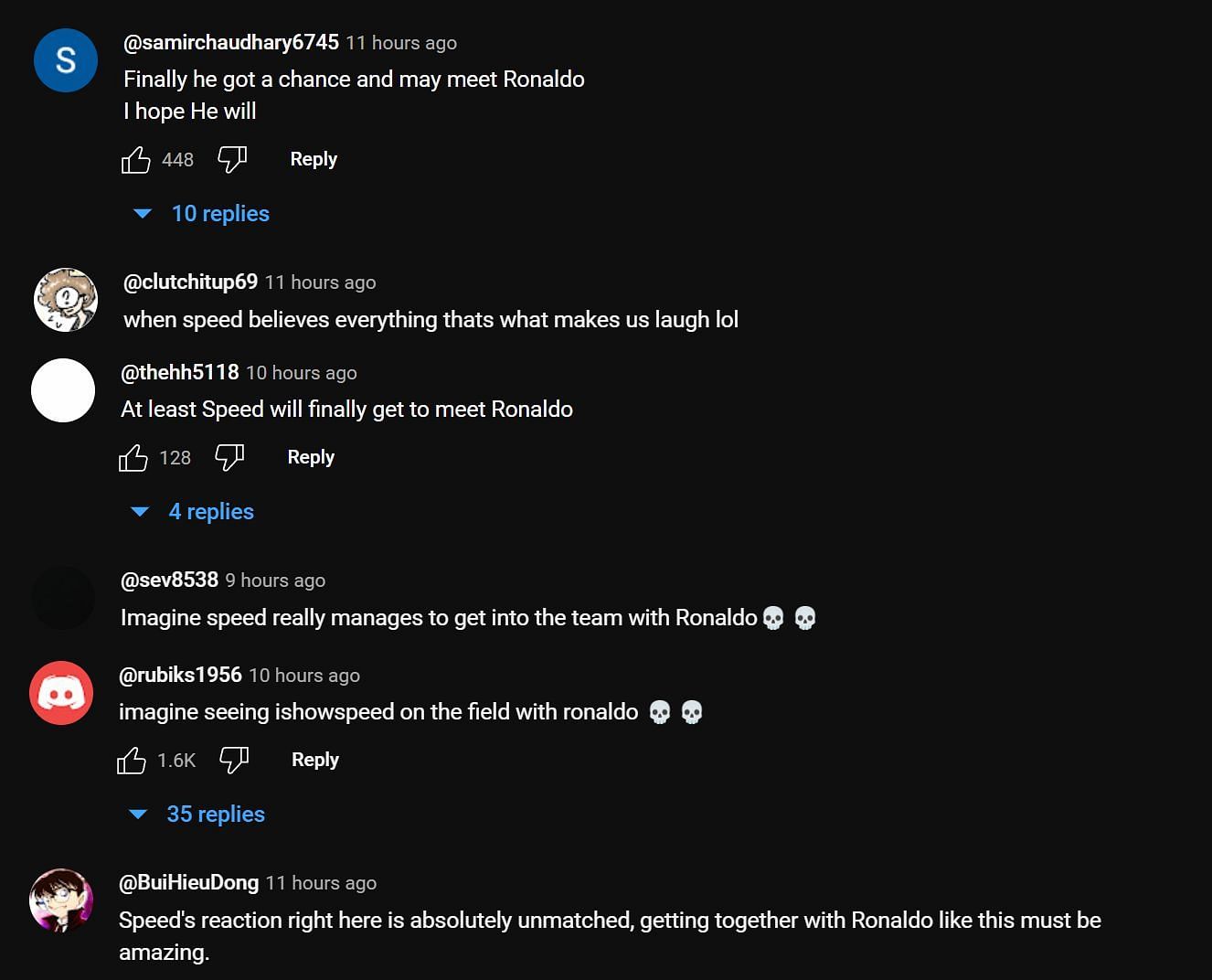 Fans react to Al-Nassr messaging IShowSpeed back (Image via Speedy Boykins YouTube)