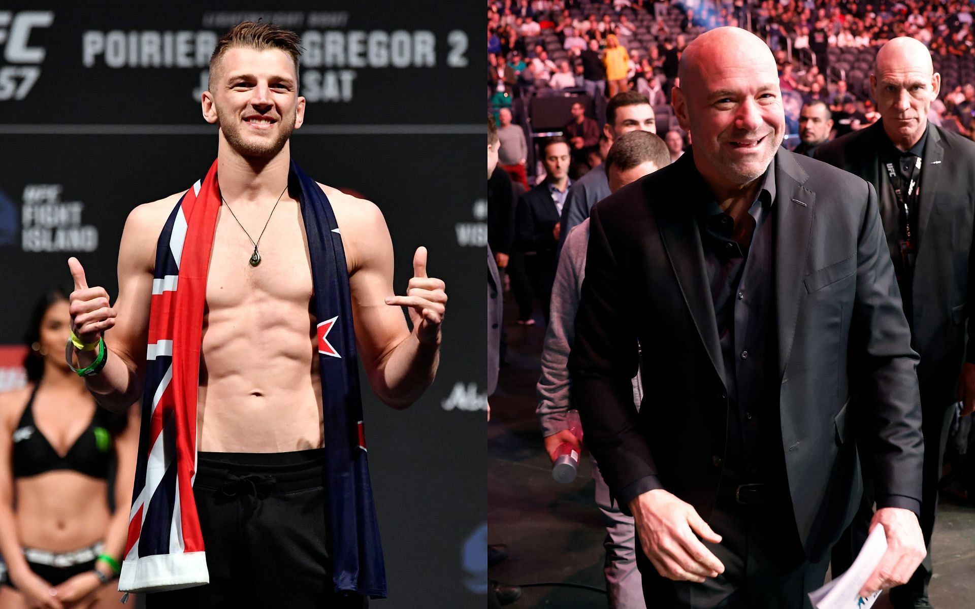 Dan Hooker (left) and Dana White (right) (Image credits Getty Images)