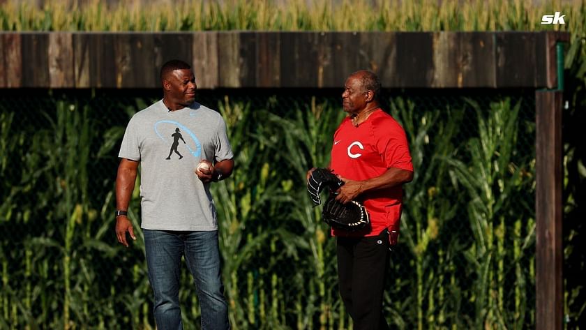 Ken Griffey Jr. playing catch with his dad before the Field of