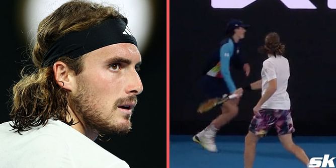 Watch: Stefanos Tsitsipas almost risks Australian Open expulsion with angry ball smash