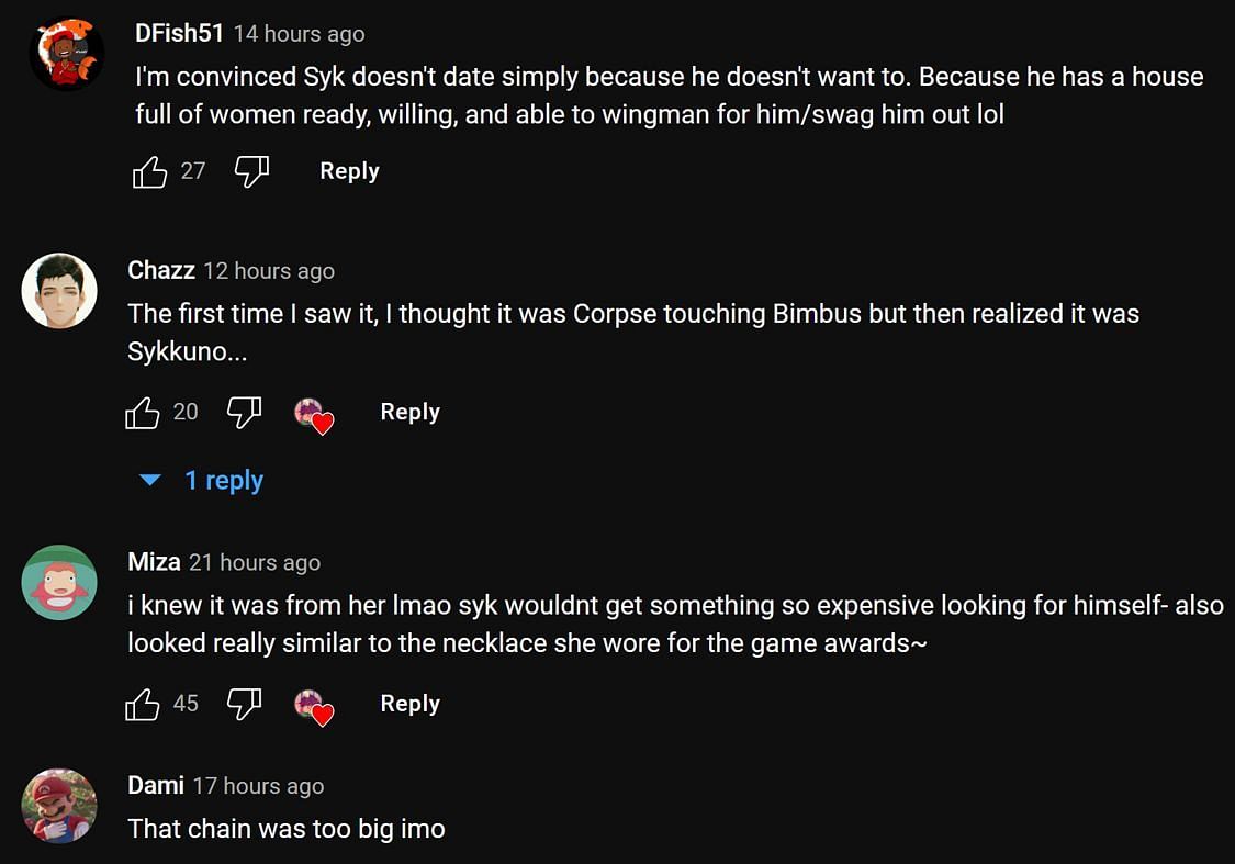 Fans in the YouTube comments section reacting to Rachell gifting a flashy bracelet to Thomas (Image via Sykkey Daily/YouTube)