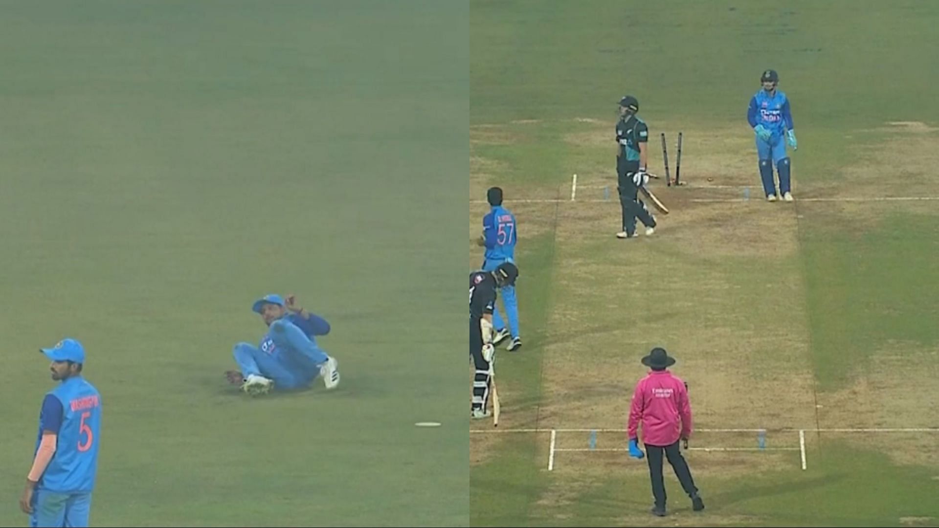 Mark Chapman got run out in the 13th over (Image: BCCI)