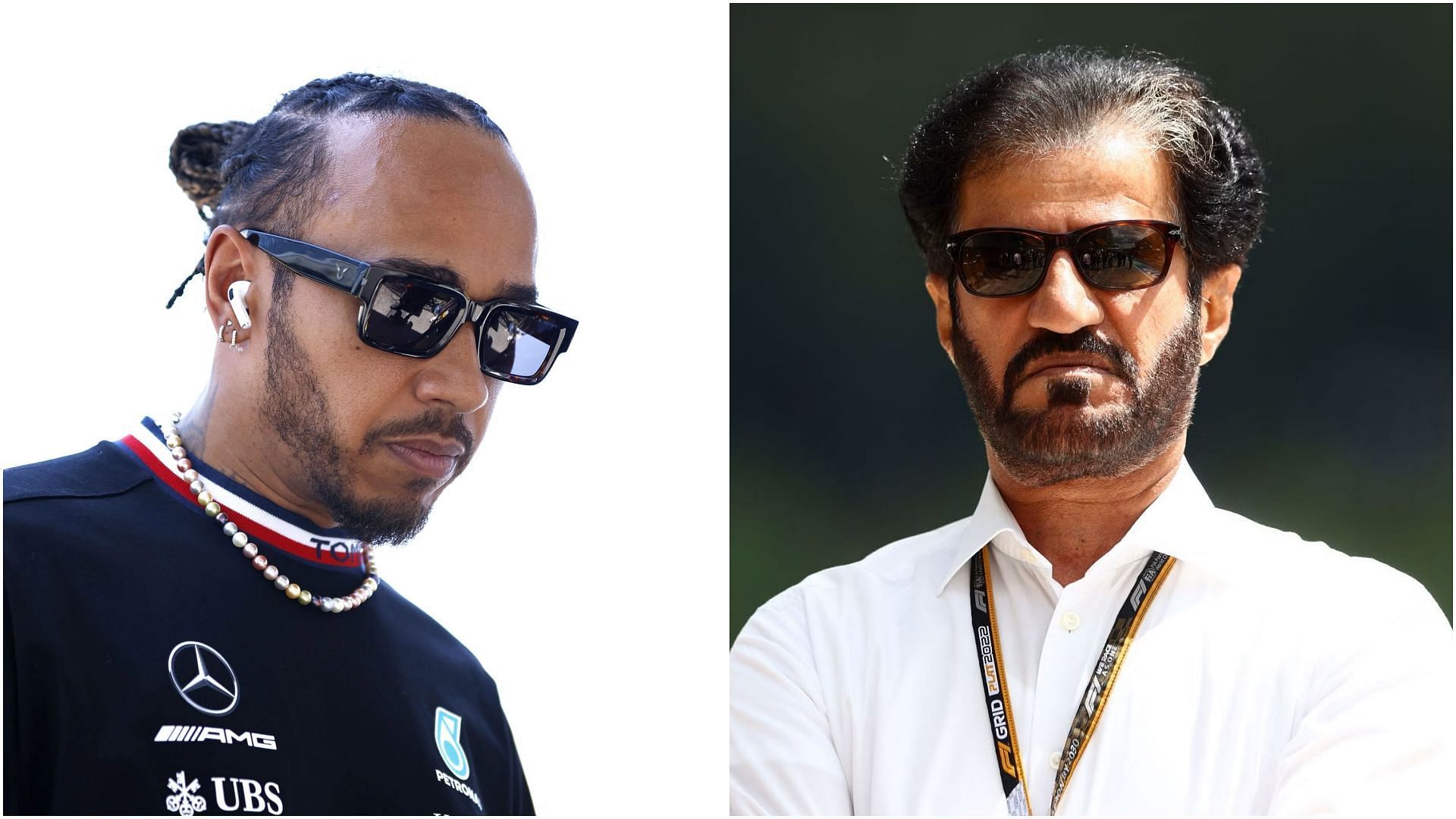 Lewis Hamilton (Left) Mohammed Ben Sulayem (Right) (Collage via Sportskeeda)