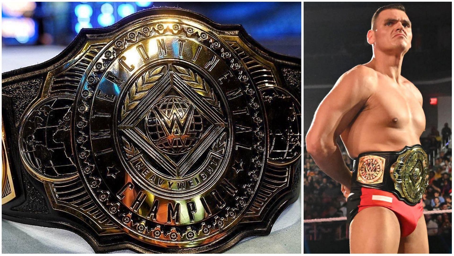 The WWE Intercontinental Championship belt and its current holder Gunther 