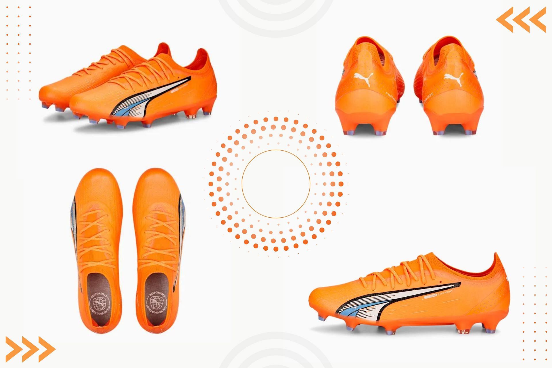 The newly released Puma Ultra Ultimate Supercharge football boot is given a redesigned soleplate for explosive speed (Image via Sportskeeda)