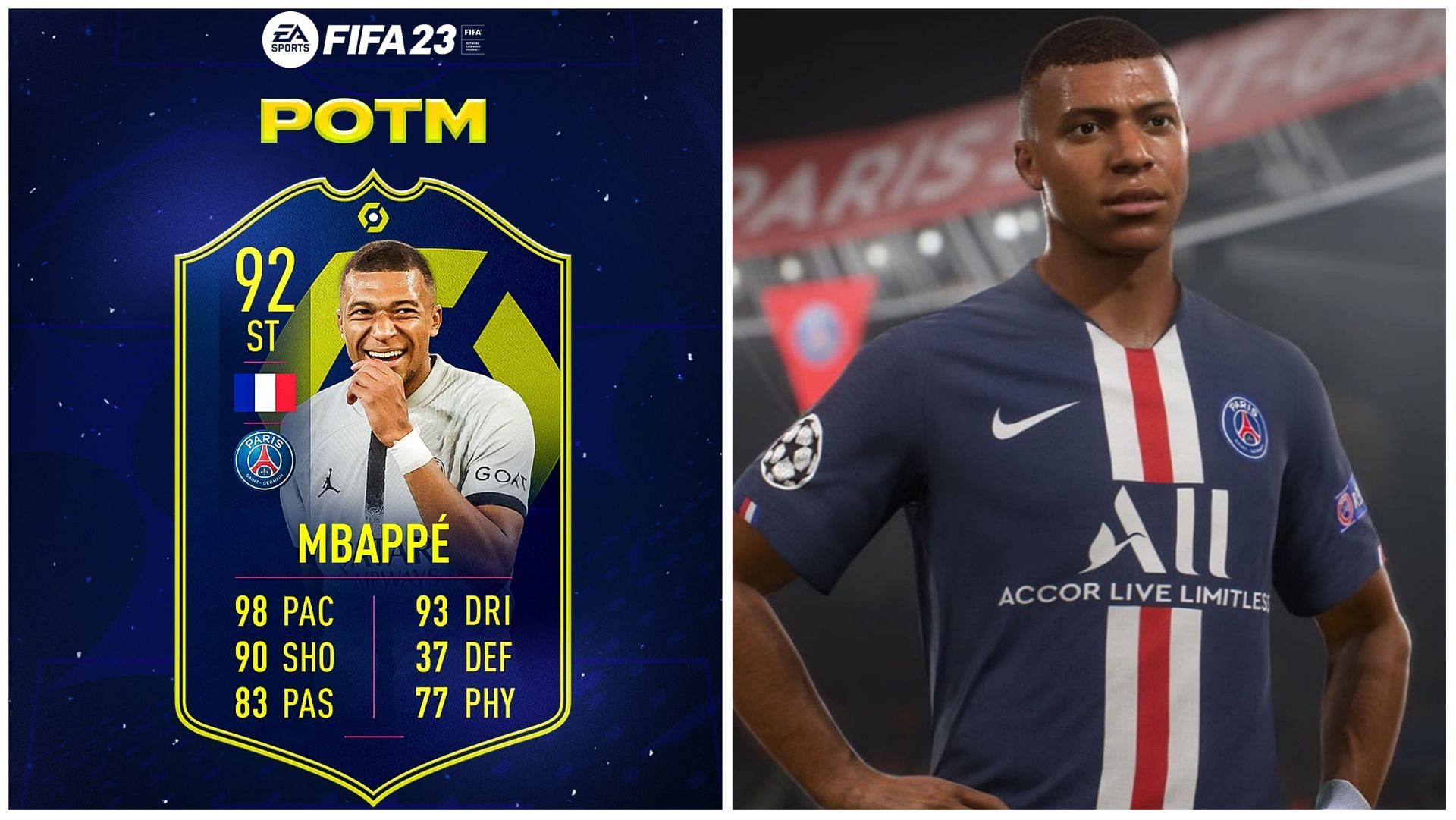 POTM Mbappe has been leaked on social media (Images via Twitter/FUT Sheriff and EA Sports)