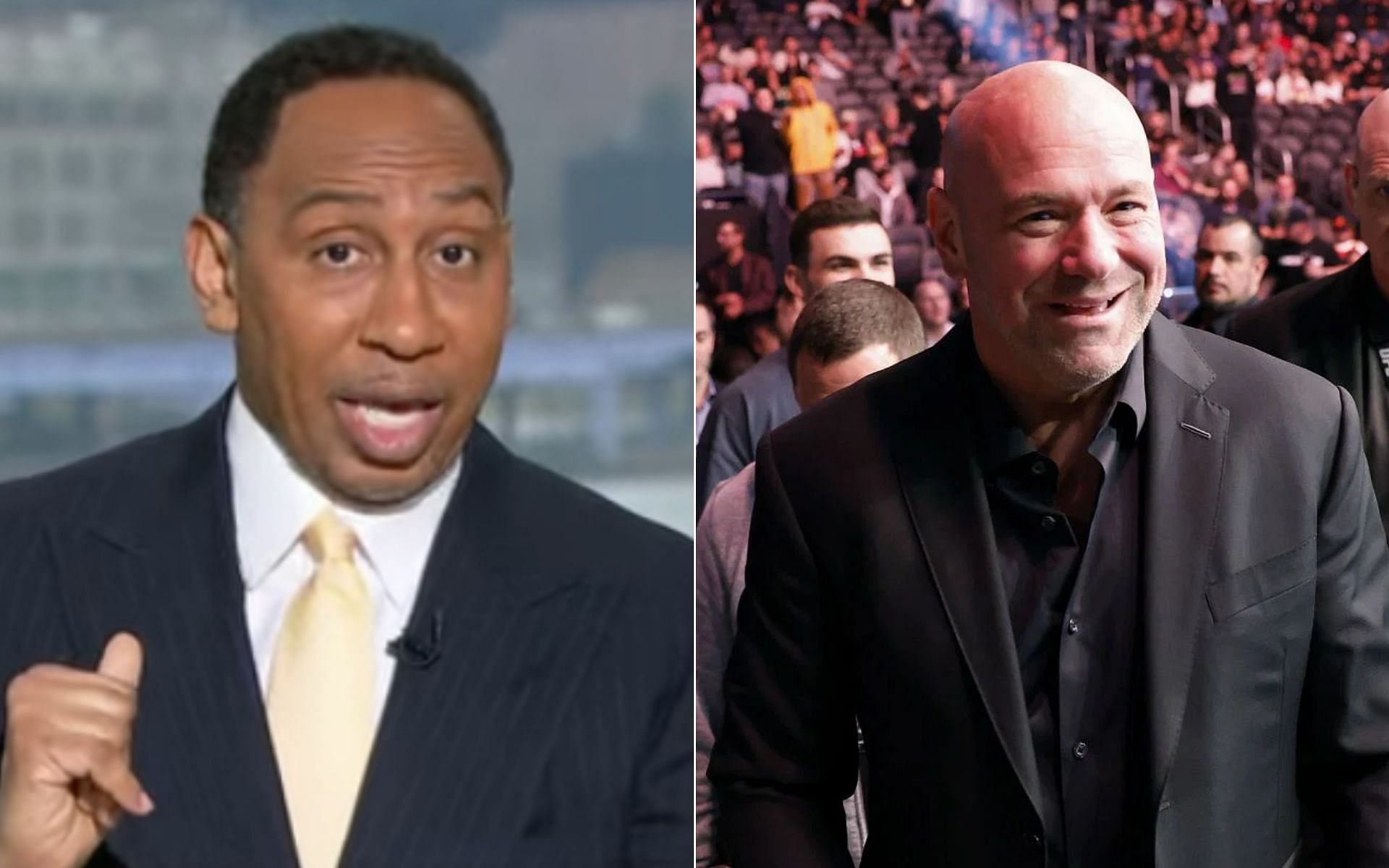 Stephen A. Smith (Left), and Dana White (Right) {Photo credit: ESPN MMA - YouTube}