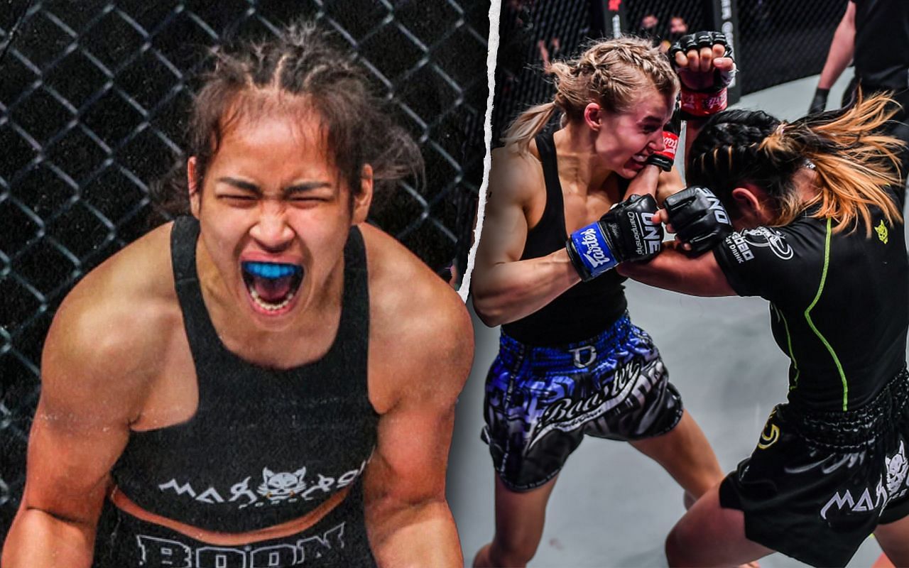 (left) Anna Jaroonsak and (right) Ekaterina Vandaryeva at ONE: Heavy Hitters [Credit: ONE Championship]