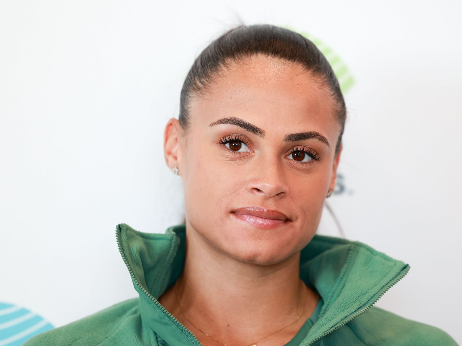 Sydney McLaughlin attends the World Athletics Awards press conference (Photo by Arnold Jerocki/Getty Images)