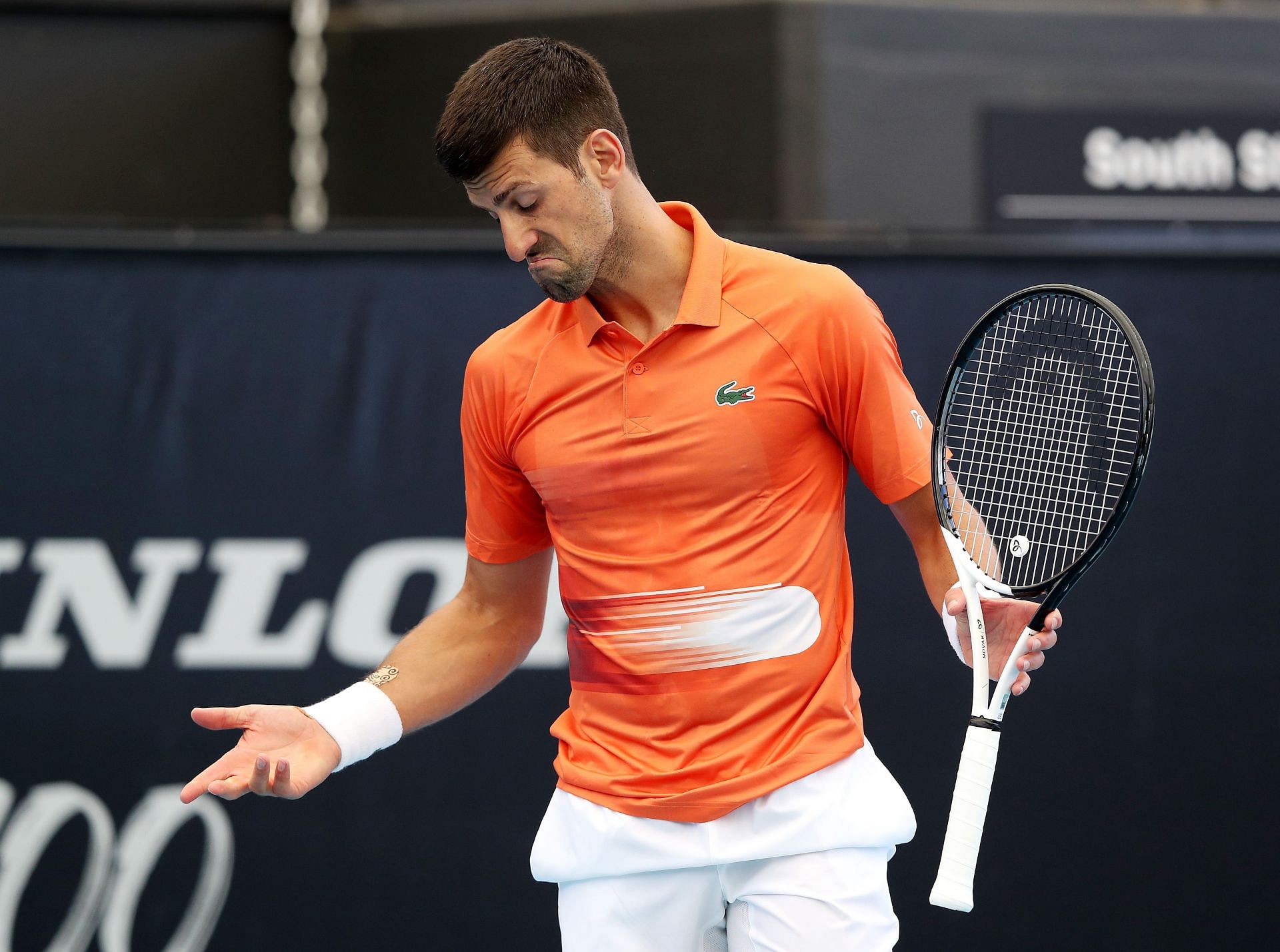 Novak Djokovic in action at the Adelaide International