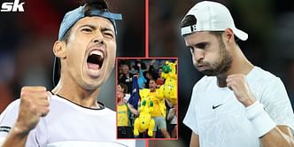 Watch: Jason Kubler and Karen Khachanov play out insane 70-shot rally at Australian Open 2023