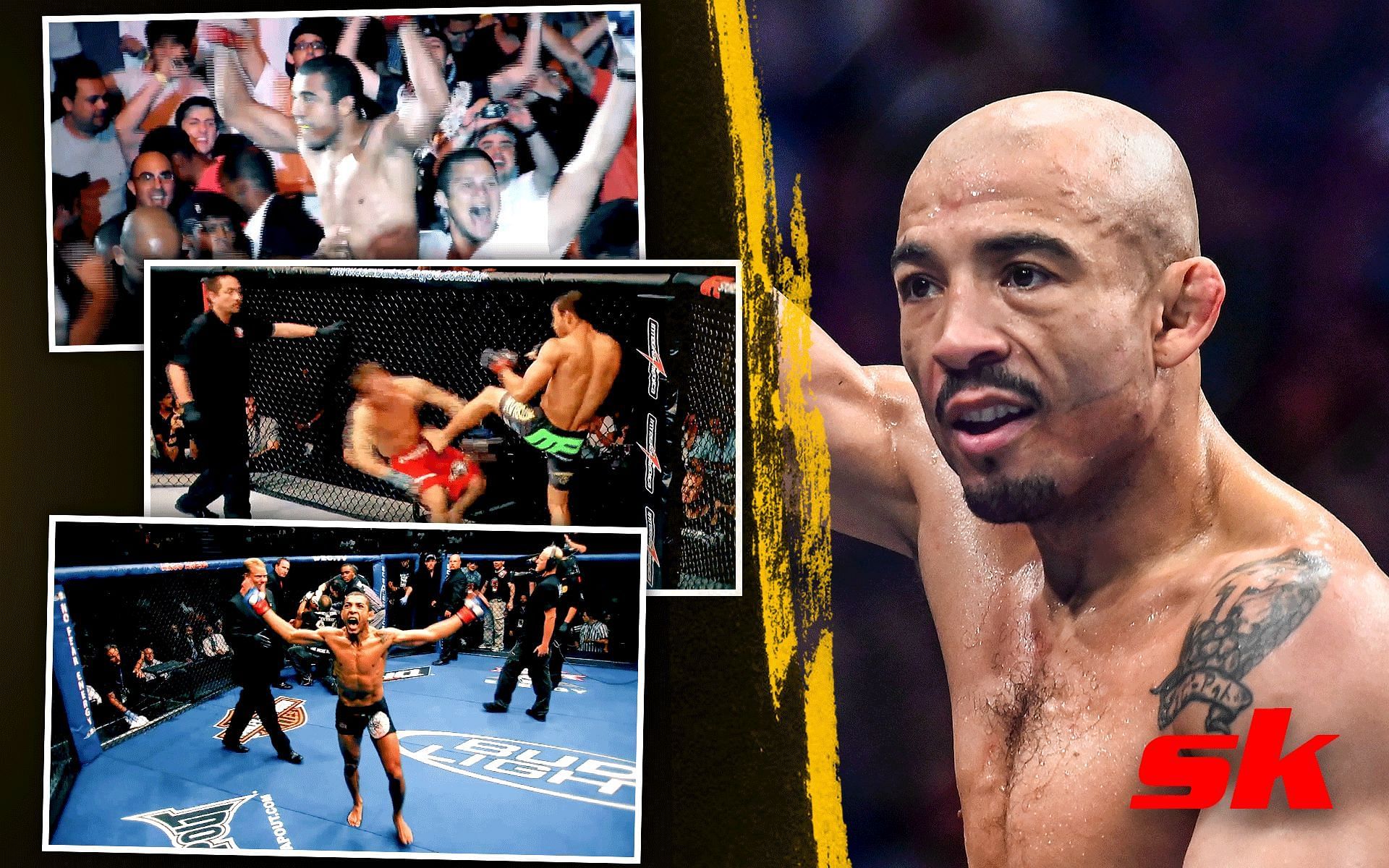 Jose Aldo career highlights (Left), Jose Aldo (Right) [Image courtesy: @UFC on Twitter, Getty]