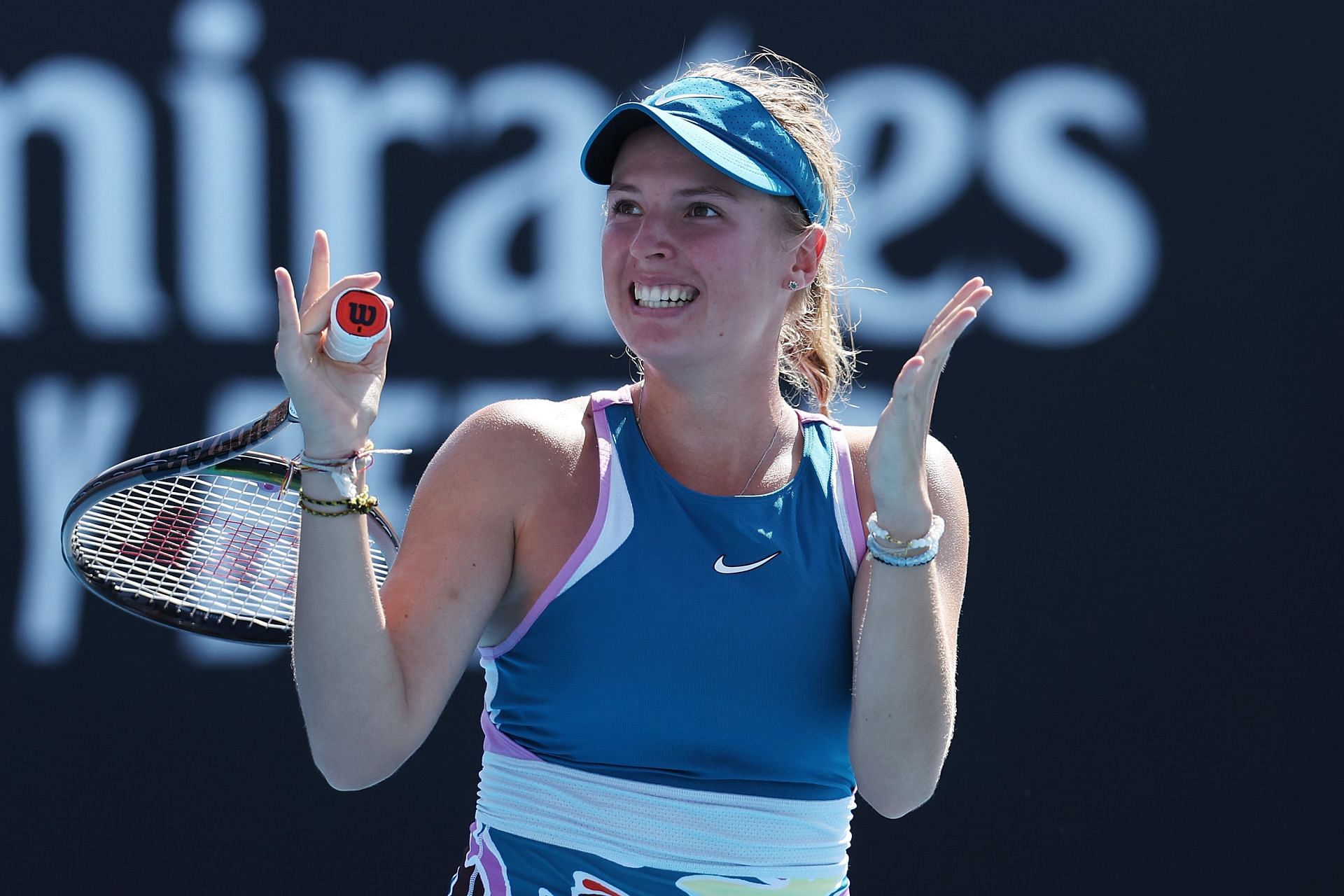 Fruhvirtova after her win over Marketa Vondrousova at the 2023 Australian Open.