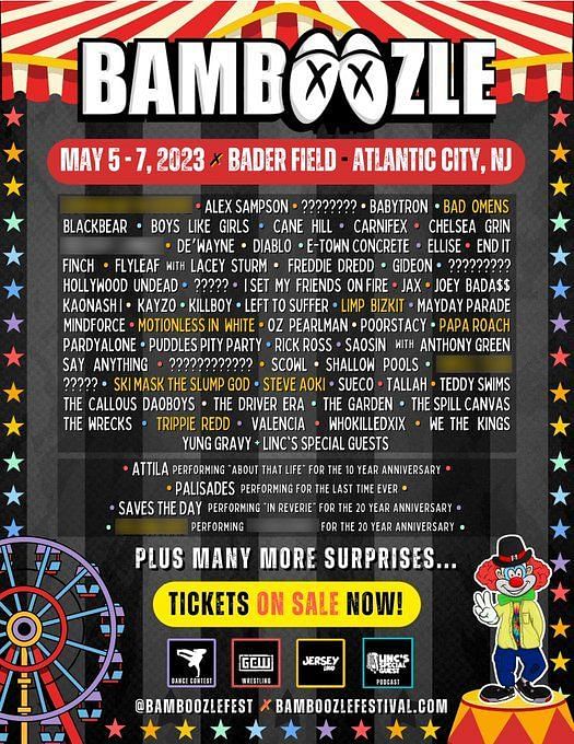 Bamboozle Festival 2023 Lineup, tickets, where to buy and more