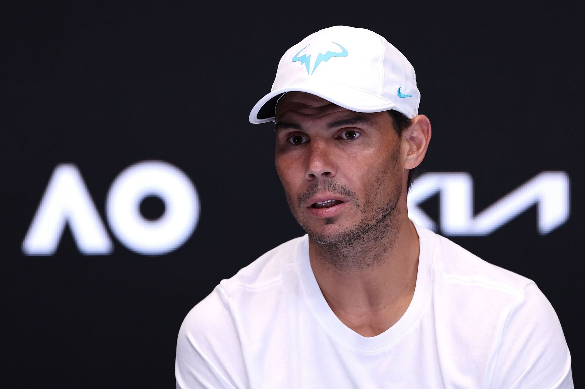 Rafael Nadal pictured at a press conference.