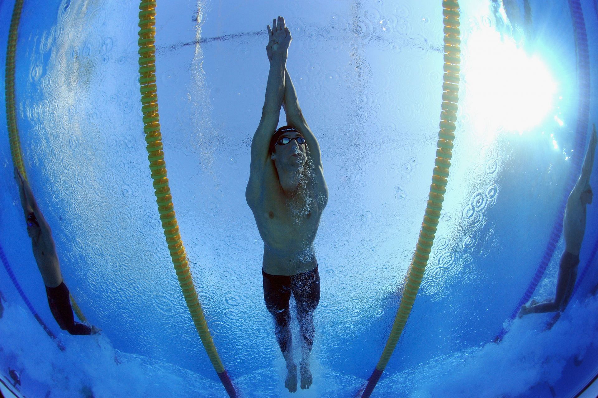 Michael Phelps competes in the Men&#039;s 200m Butterfly Final during the 13th FINA World Championships in 2009