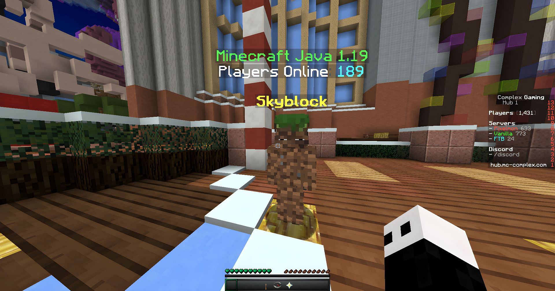 Complex Gaming is a Skyblock server that also includes Pixelmon and Factions (Image via Mojang)
