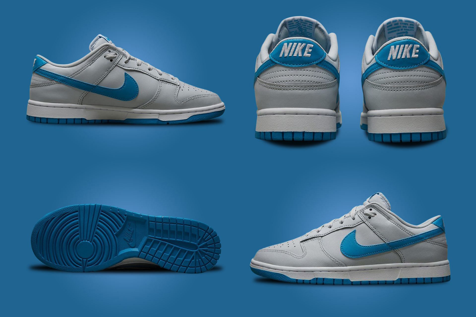 The upcoming Nike Dunk Low &quot;Grey Blue&quot; sneakers come clad in Light Bone and Light Blue hues (Image via Sportskeeda)
