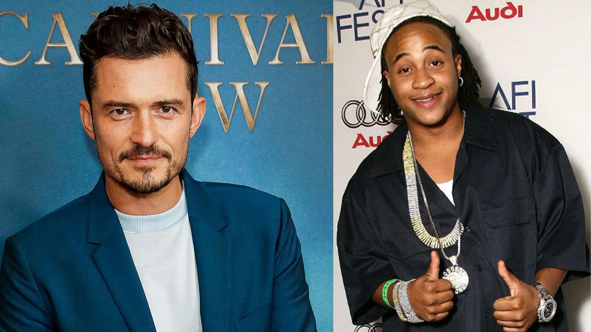 Orlando Bloom (L) and Orlando Brown (R) caught up in an information mix up (Image via Getty/Dave Bennett)
