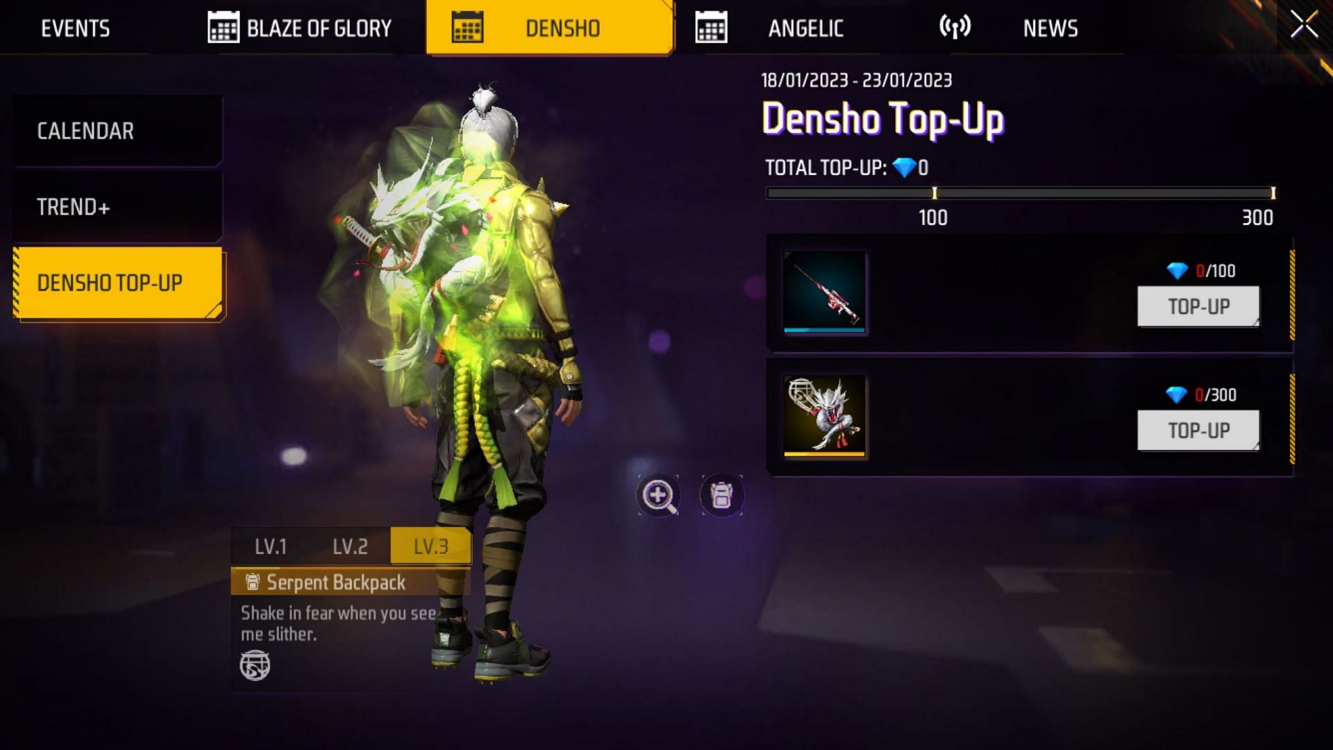 Densho टॉप-अप इवेंट (Image via Garena)