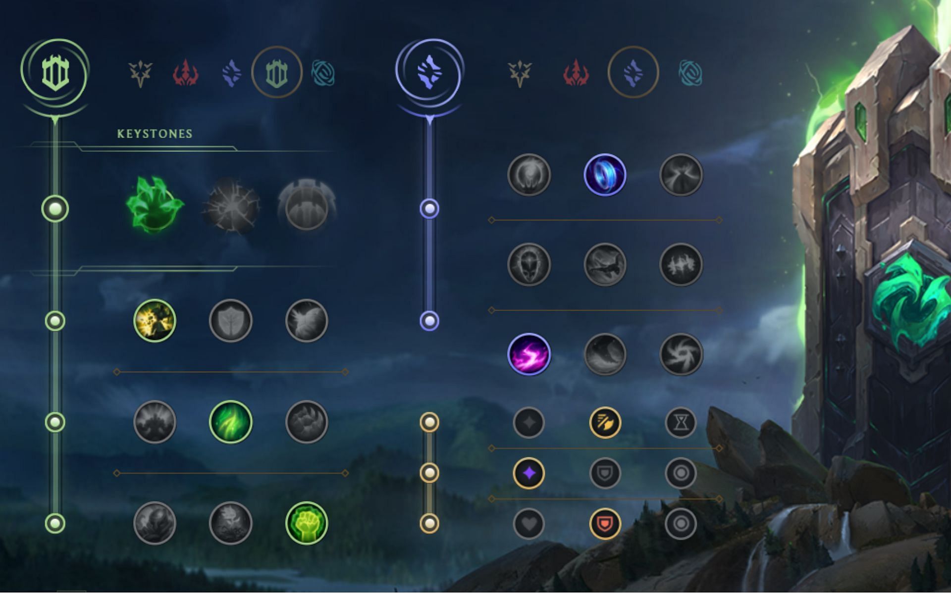 Grasp rune setup (Image via Riot Client)