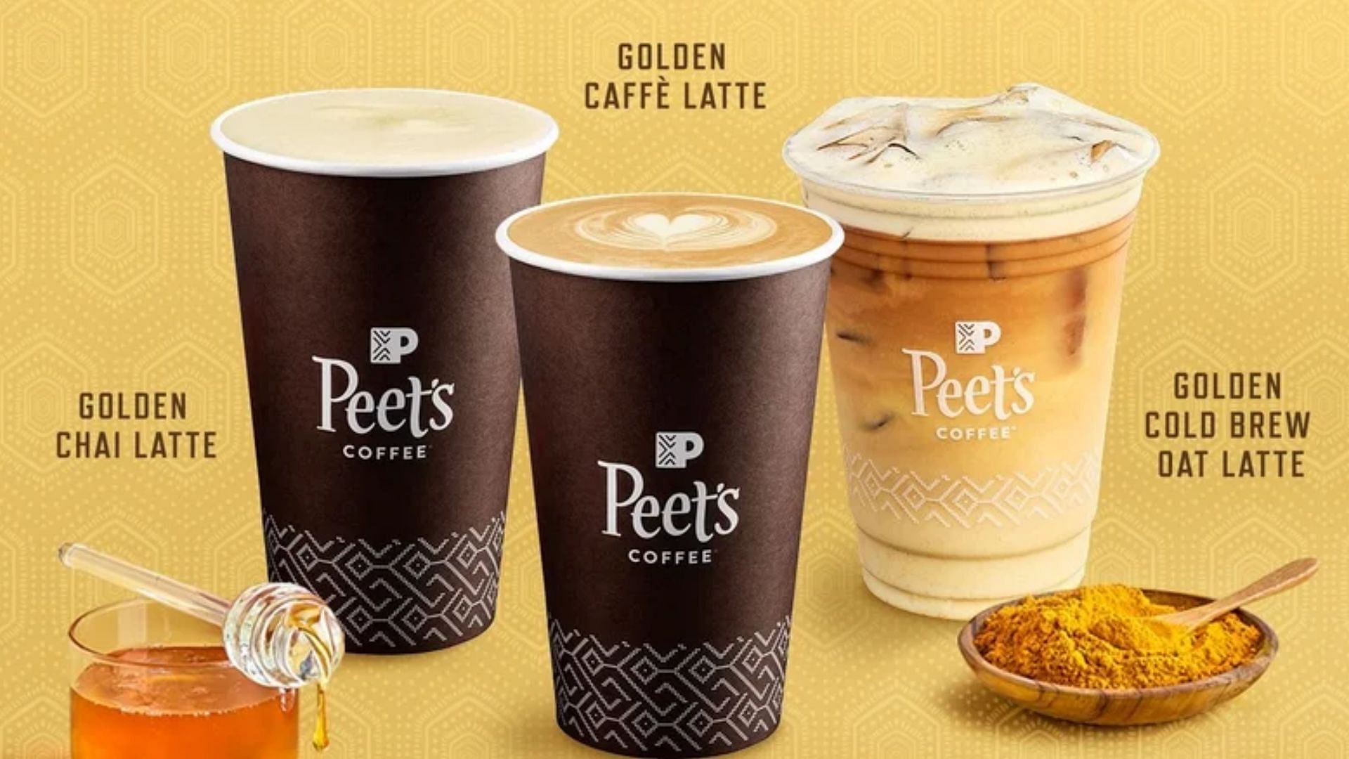 Golden Caffe Lattes will be available starting January 4, 2023 (Image via Peet&rsquo;s Coffee)