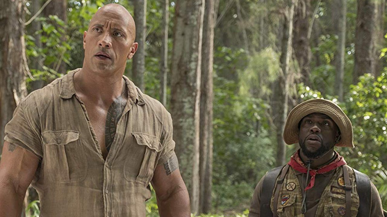 Dwayne Johnson and Kevin Hart in a scene from the film 