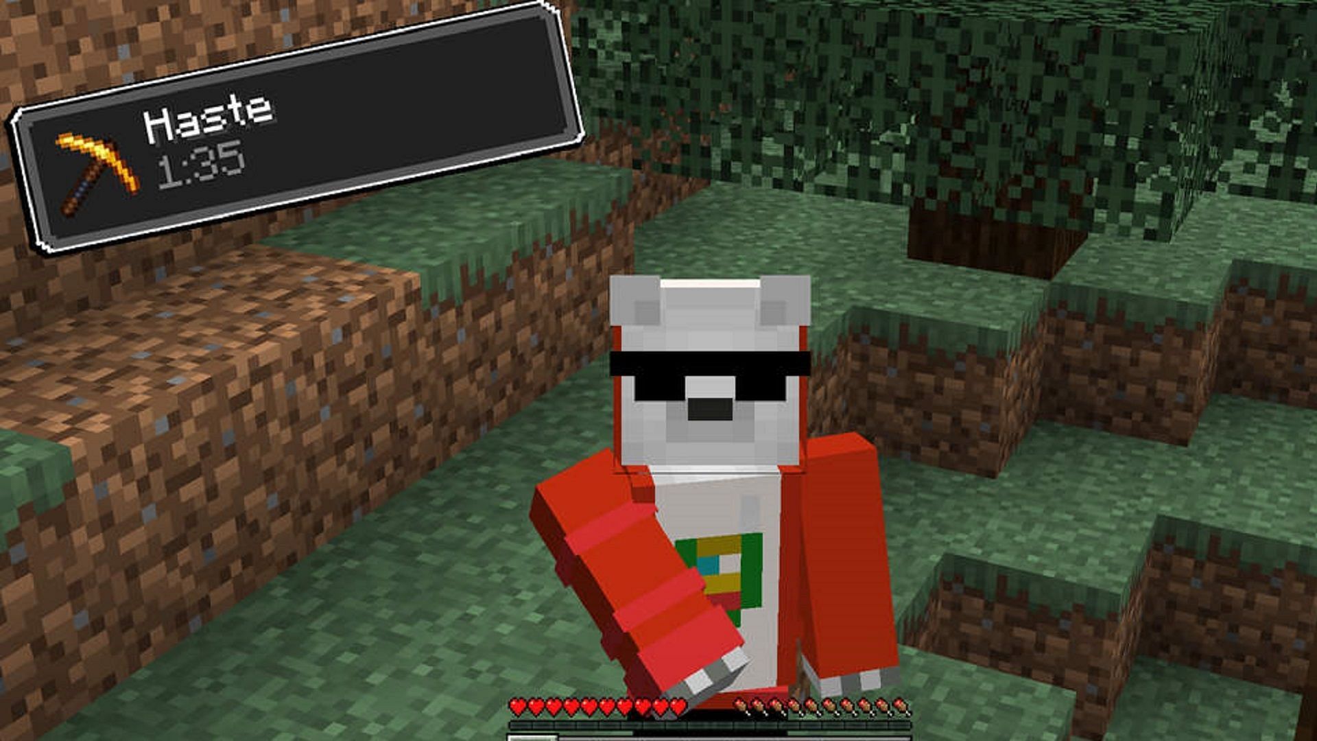 Haste is similar to Speed, but applies to attack and mining speed (Image via 9Minecraft)