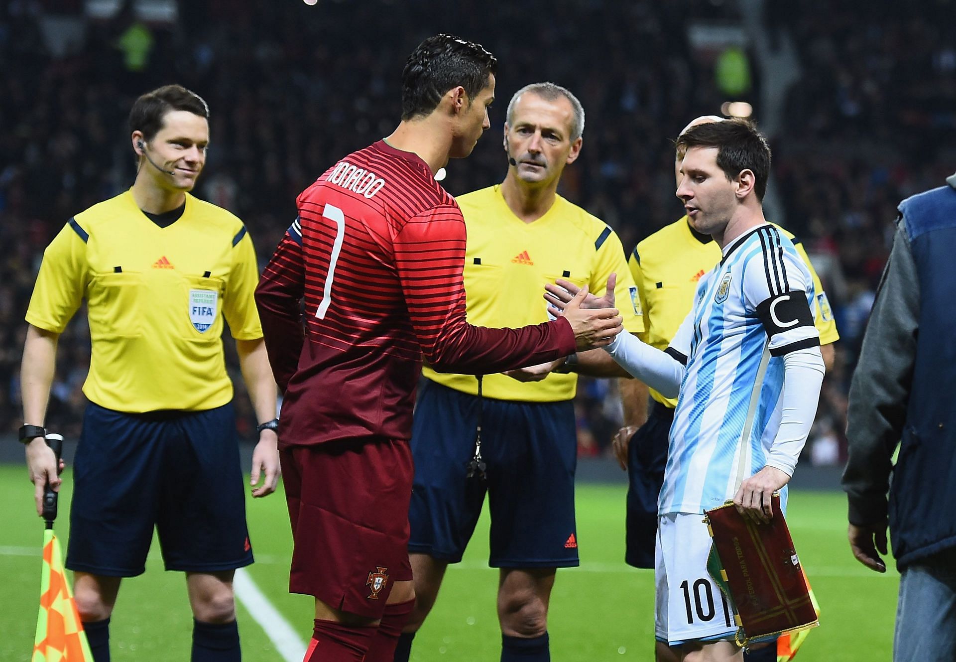 Lionel Messi and Cristiano Ronaldo captained their respective countries in a friendly meeting