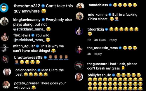 Screenshots from @strickland_mma on Instagram