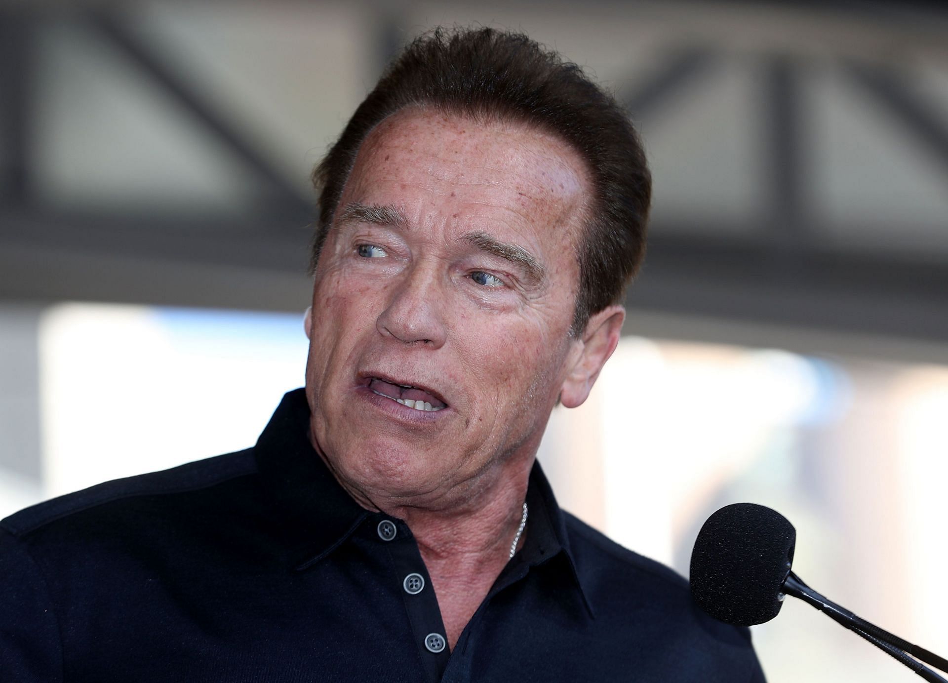 Arnold Schwarzenegger speaks on stage prior to the Arnold Family Walk as part of the 2017 Arnold Classic 