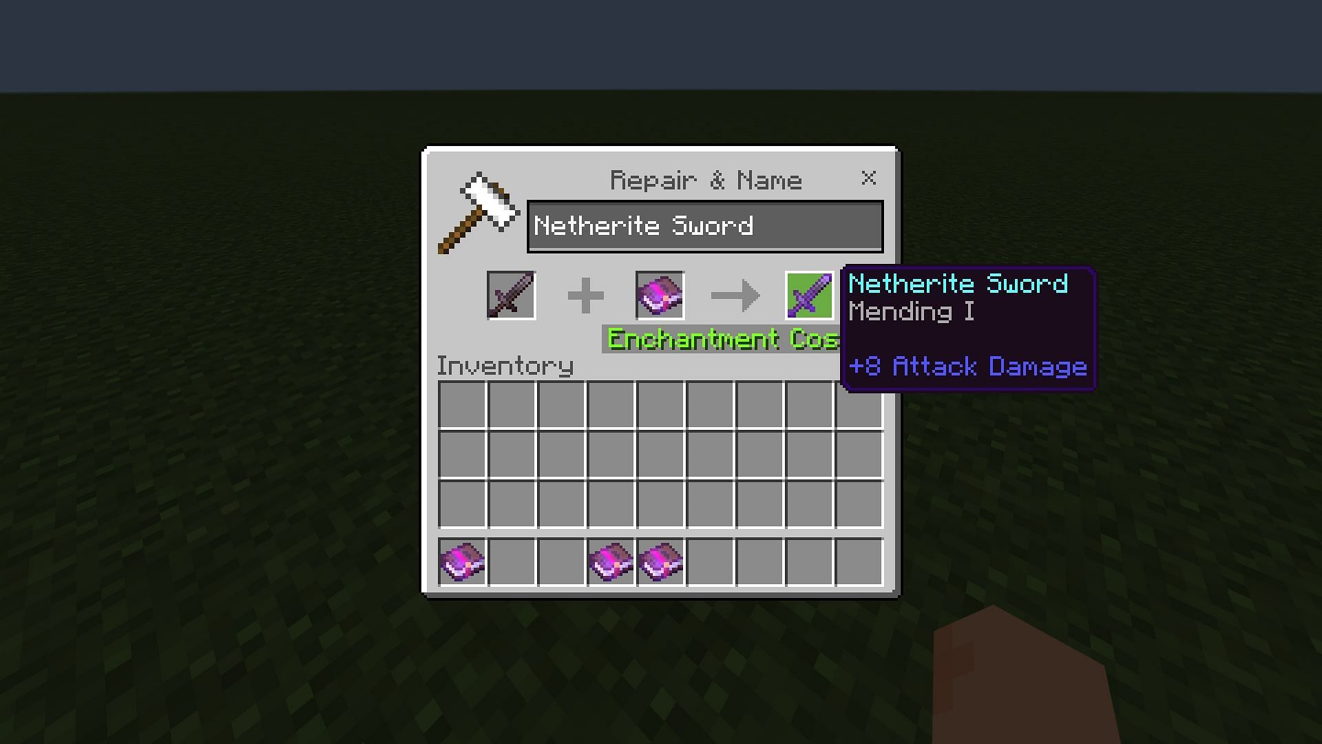 Mending enchantment can repair swords through XP orbs in Minecraft (Image via Mojang)