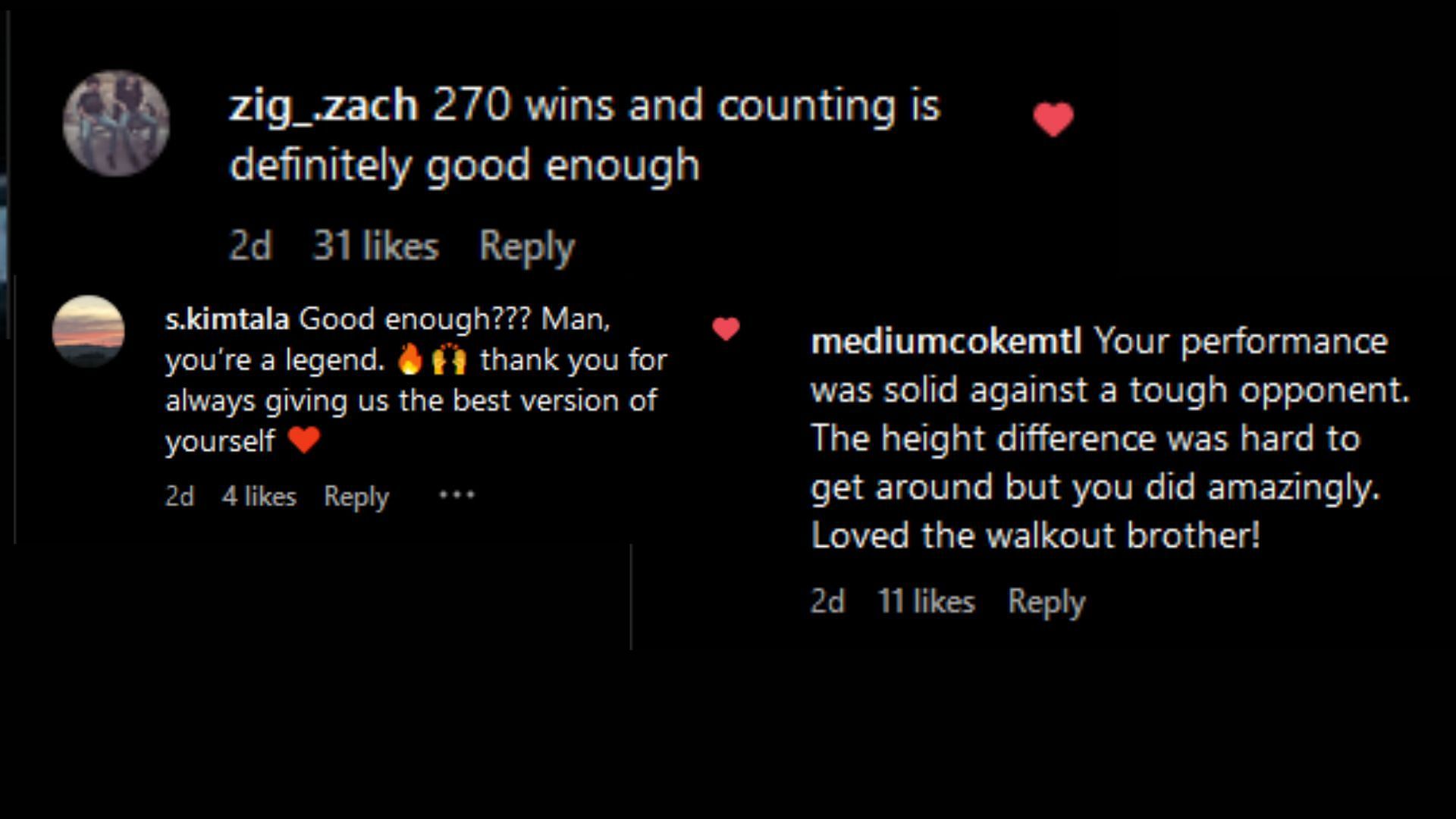 [Photo Credit: @ONEChampionship] Instagram Comments