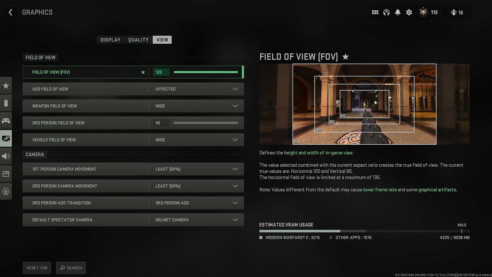 Using correct FOV settings in MW2 (Image via Activision)