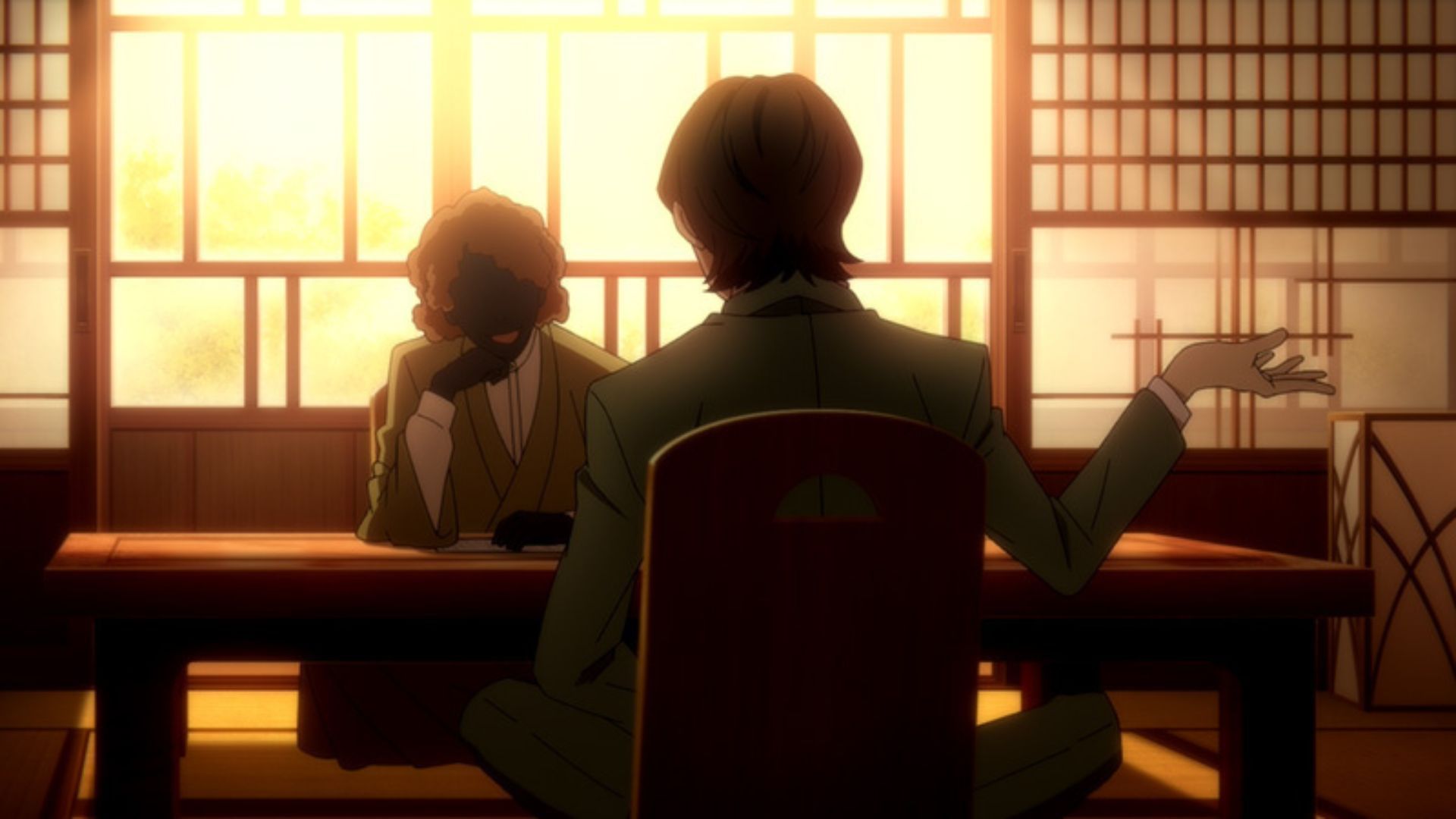 Mushitaro and the author as seen in Bungo Stray Dogs season 4 episode 5 preview (Image via BONES)