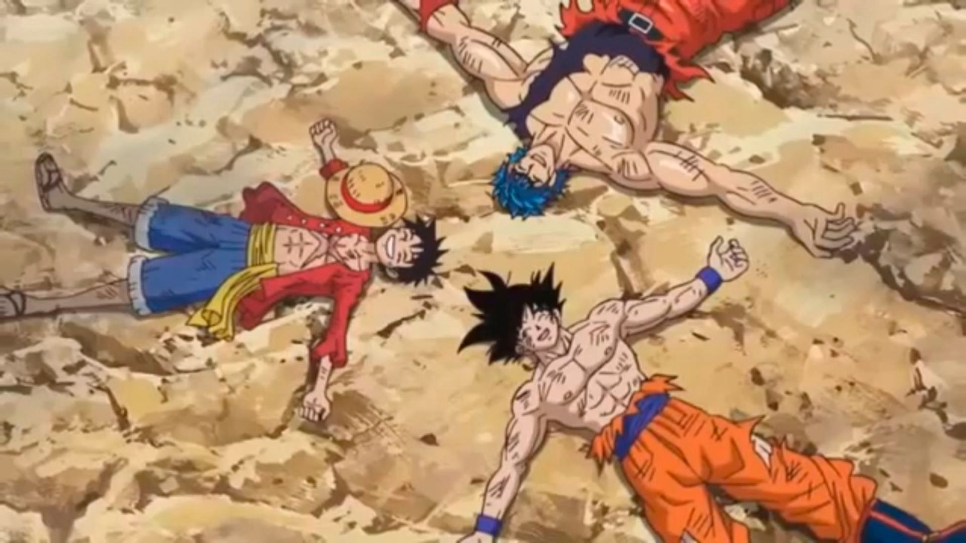 Screenshot from Dream 9 Toriko &amp; One Piece &amp; Dragon Ball Z Super Collaboration Special!! (Image via Toei Animation)