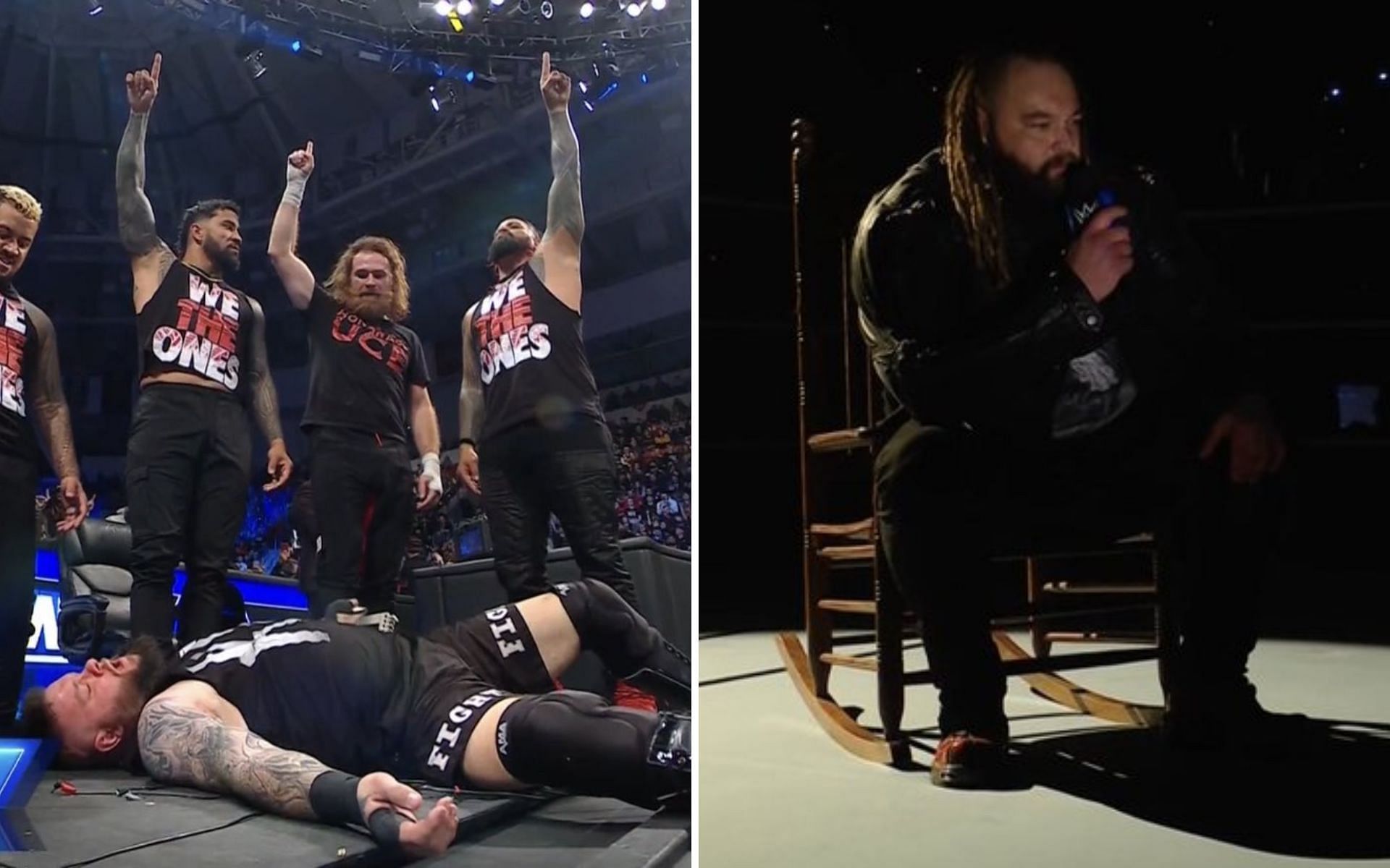 The Bloodline (left); Bray Wyatt (right)