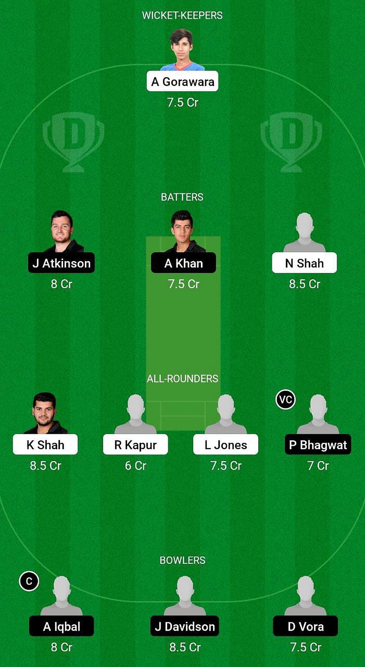 Hong Kong Cricket Club vs Kowloon Cricket Club Dream11 Fantasy Suggestion Team 1