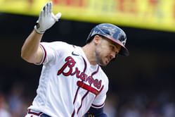 Braves mascot Blooper is devastated to part ways with Adam Duvall's son after the star outfielder heads to Boston Red Sox