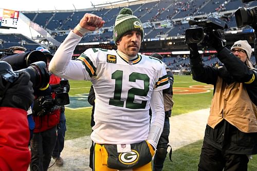 Aaron Rodgers at Green Bay Packers v Chicago Bears